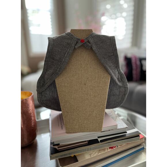 NEW Upcycled Baby Apron 6-12 mos: Flannel Bunny Bib Front Pocket, Reversible! - Picture 3 of 8